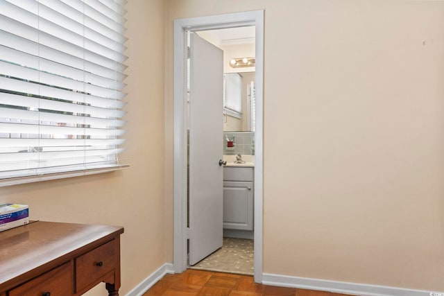 558 Juniper Dr -, Unit Myrtle Beach, SC 29577 - corridor with baseboards and a sink
