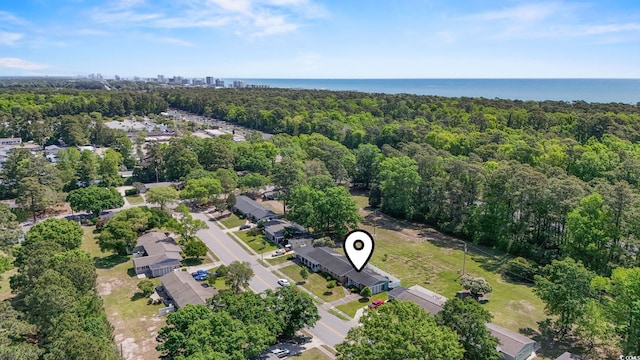 558 Juniper Dr -, Unit Myrtle Beach, SC 29577 - drone / aerial view featuring a wooded view and a water view