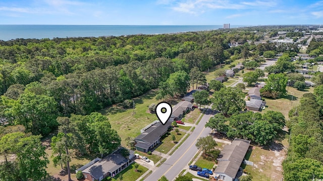 558 Juniper Dr -, Unit Myrtle Beach, SC 29577 - drone / aerial view featuring a wooded view and a water view
