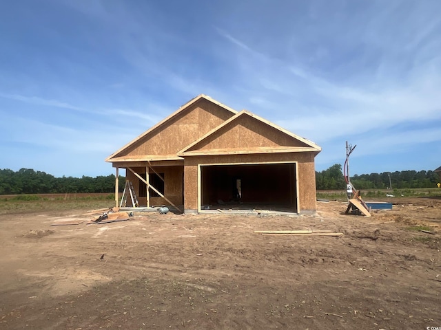 exterior space with a garage