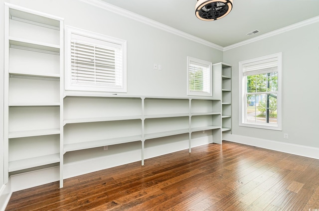 1400 James Island Ave, North Myrtle Beach, SC 29582 - unfurnished office featuring crown molding, wood-type flooring, and baseboards