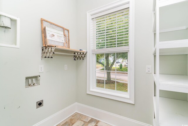 1400 James Island Ave, North Myrtle Beach, SC 29582 - laundry area with hookup for an electric dryer, washer hookup, and baseboards