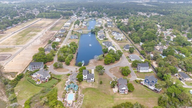 1400 James Island Ave, North Myrtle Beach, SC 29582 - aerial overview of property's location with a large body of water and nearby suburban area
