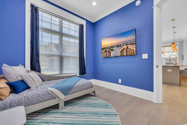 260 Palmetto Harbour Dr, North Myrtle Beach, SC 29582 - bedroom featuring baseboards, multiple windows, recessed lighting, and wood finished floors