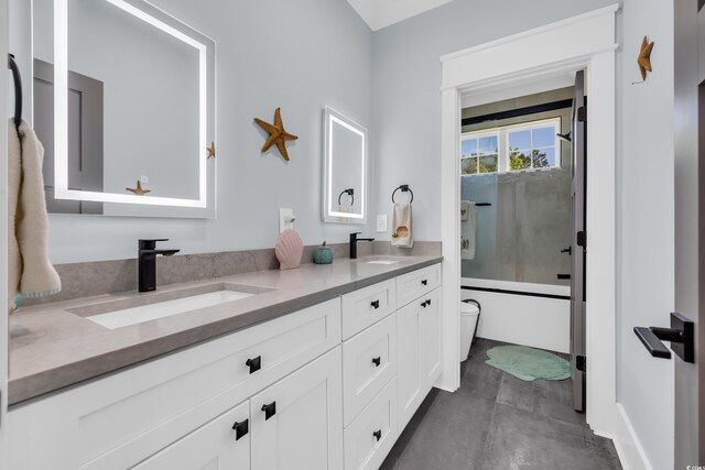260 Palmetto Harbour Dr, North Myrtle Beach, SC 29582 - full bathroom featuring a sink, a bath, toilet, and double vanity