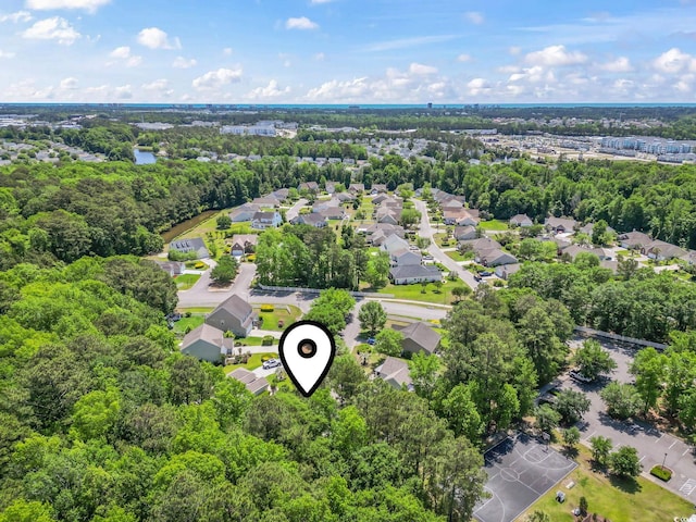 aerial view with a residential view