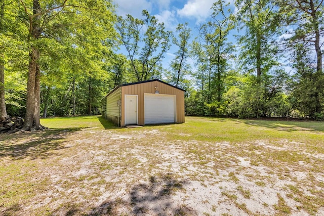 detached garage with driveway