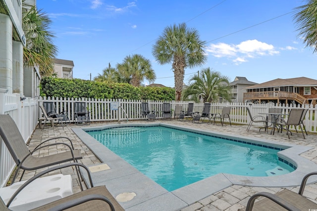 215-B S Dogwood Dr, Surfside Beach, SC 29575 - view of pool featuring a fenced in pool, a fenced backyard, and a patio area