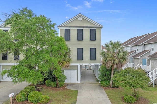 215-B S Dogwood Dr, Surfside Beach, SC 29575 - view of front facade with driveway and stairway