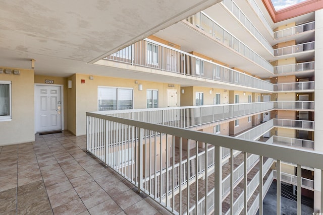 corridor with a skylight