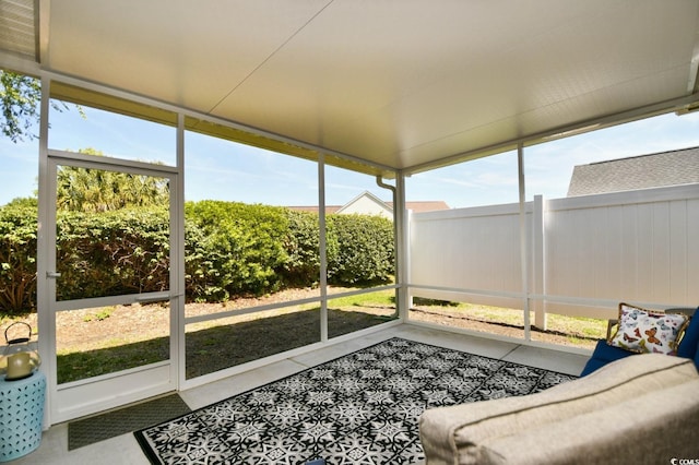 sunroom with plenty of natural light