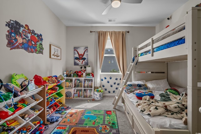 1011 Maxwell Dr, Little River, SC 29566 - bedroom with carpet floors, ceiling fan, and visible vents