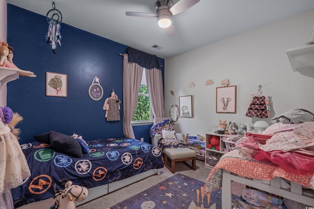 1011 Maxwell Dr, Little River, SC 29566 - carpeted bedroom with a ceiling fan and visible vents