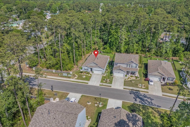 1011 Maxwell Dr, Little River, SC 29566 - birds eye view of property featuring a residential view and a forest view