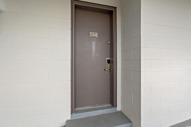 6803 N Ocean Blvd Unit 328, Myrtle Beach, SC 29572 - doorway to property featuring concrete block siding