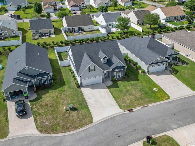 aerial view featuring a residential view