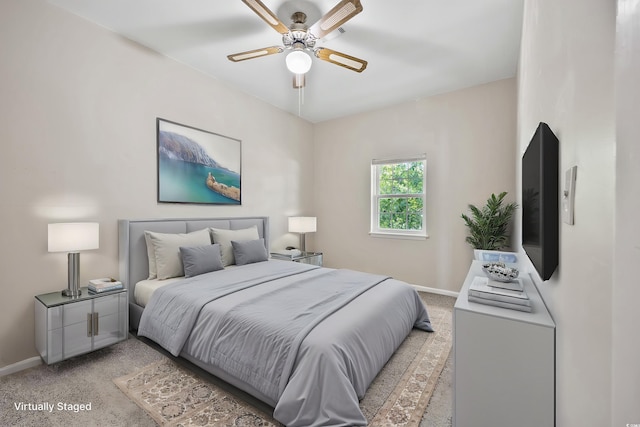 2701 Hillside Dr S Unit 1, North Myrtle Beach, SC 29582 - bedroom featuring light carpet and a ceiling fan
