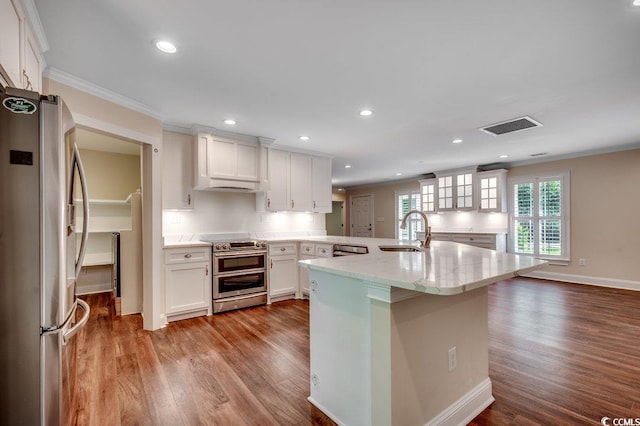 107 Azalea Dr, Conway, SC 29526 - kitchen featuring dark wood-type flooring, a sink, appliances with stainless steel finishes, and white cabinets
