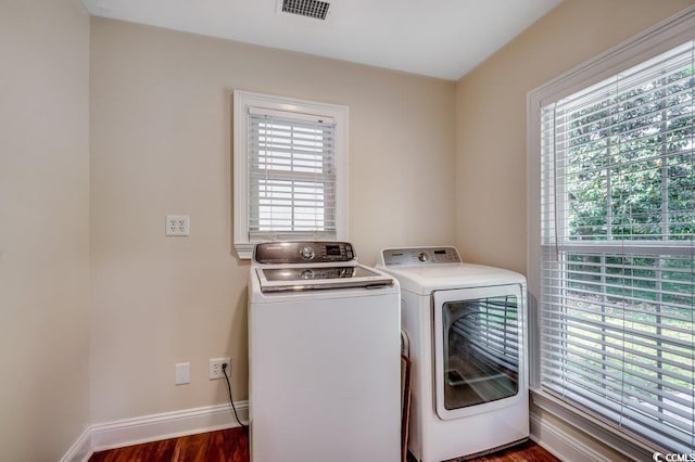 107 Azalea Dr, Conway, SC 29526 - clothes washing area featuring separate washer and dryer, plenty of natural light, laundry area, and visible vents