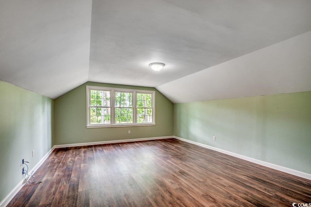 107 Azalea Dr, Conway, SC 29526 - additional living space with baseboards, vaulted ceiling, and dark wood-type flooring