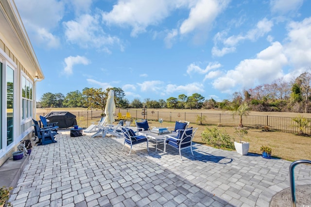 view of patio / terrace featuring a fenced backyard