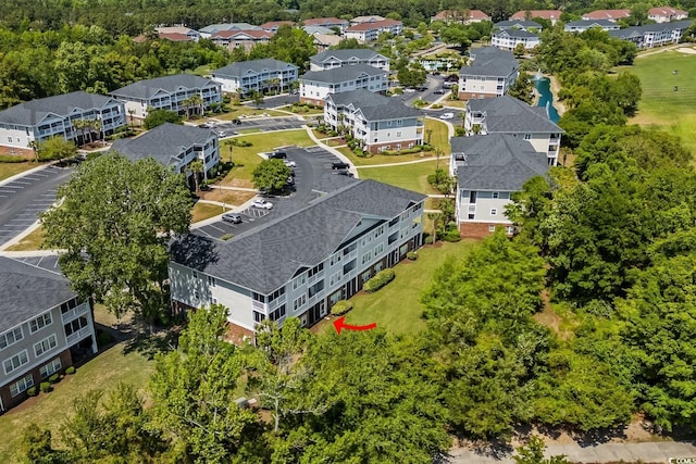 drone / aerial view with a residential view