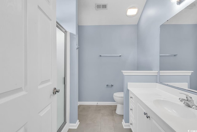 389 Barton Loop, Myrtle Beach, SC 29579 - bathroom featuring baseboards, a stall shower, vanity, and toilet