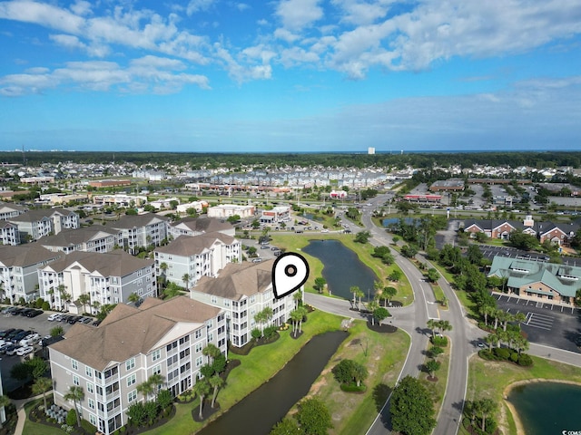 drone / aerial view of a nearby body of water