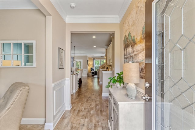 2446 Craven Dr, Myrtle Beach, SC 29572 - foyer entrance featuring ornamental molding, recessed lighting, and light wood-style flooring