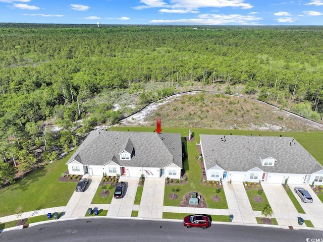 aerial view with a forest view