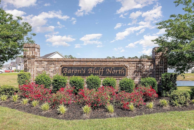 view of community sign