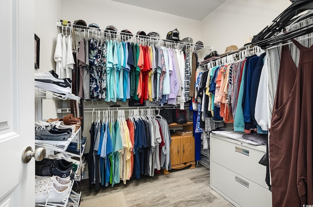 spacious closet featuring wood finished floors