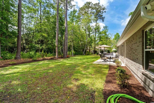 view of yard with a patio area