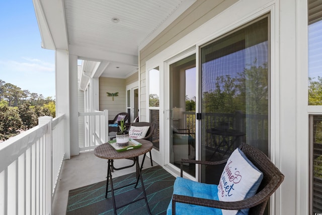 balcony with french doors
