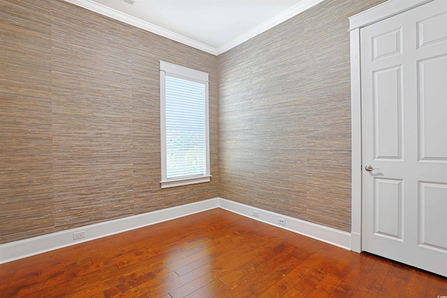 1359 Peterson St, Myrtle Beach, SC 29577 - unfurnished room featuring baseboards, ornamental molding, and dark wood finished floors