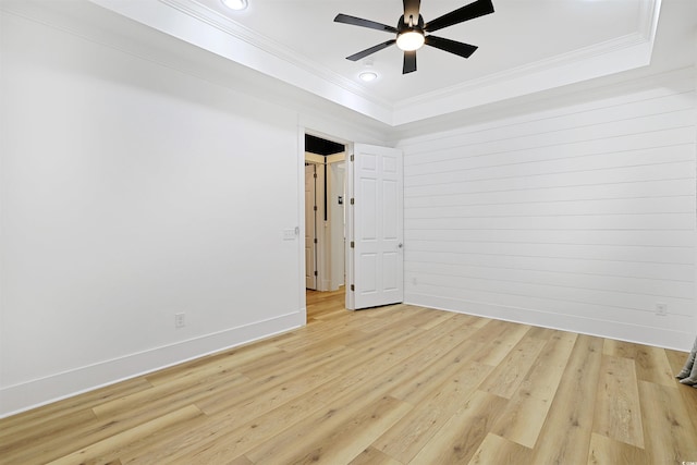 1359 Peterson St, Myrtle Beach, SC 29577 - unfurnished room featuring crown molding, a ceiling fan, light wood-type flooring, recessed lighting, and a raised ceiling