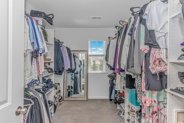 spacious closet with visible vents