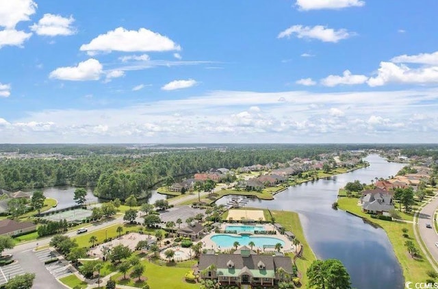 9060 Abingdon Dr, Myrtle Beach, SC 29579 - bird's eye view with a water view and a residential view