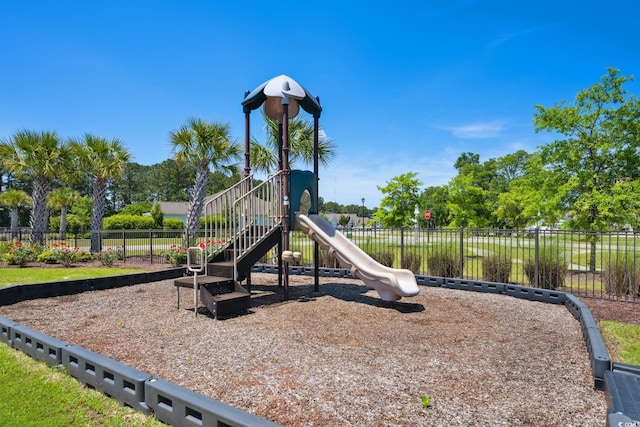 community play area with fence