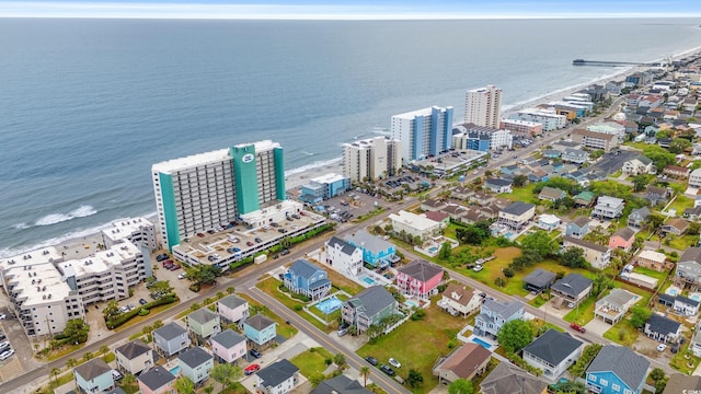 aerial view with a view of city and a water view
