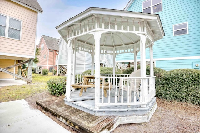 1023 S Sea Bridge Ct, Surfside Beach, SC 29575 - view of patio with a gazebo and a wooden deck