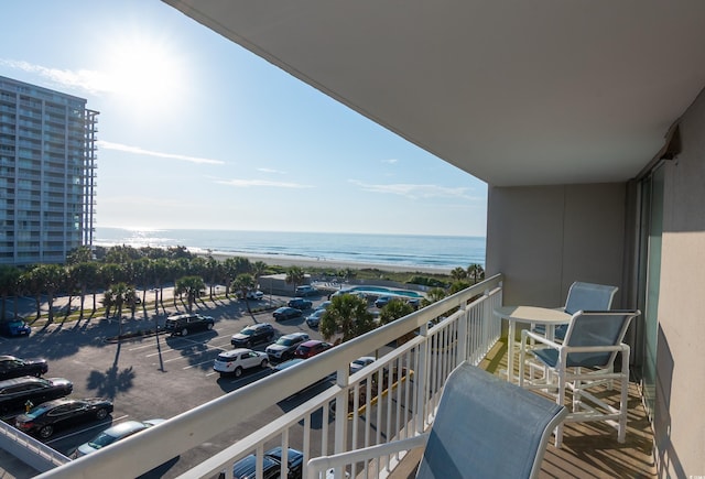balcony with a water view