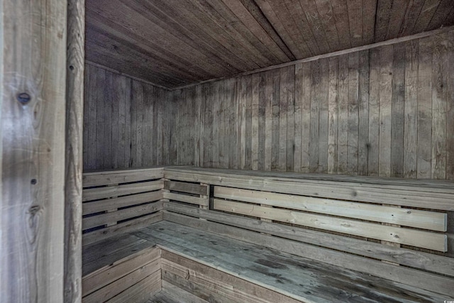 view of sauna