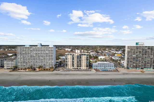 view of urban area featuring local beach