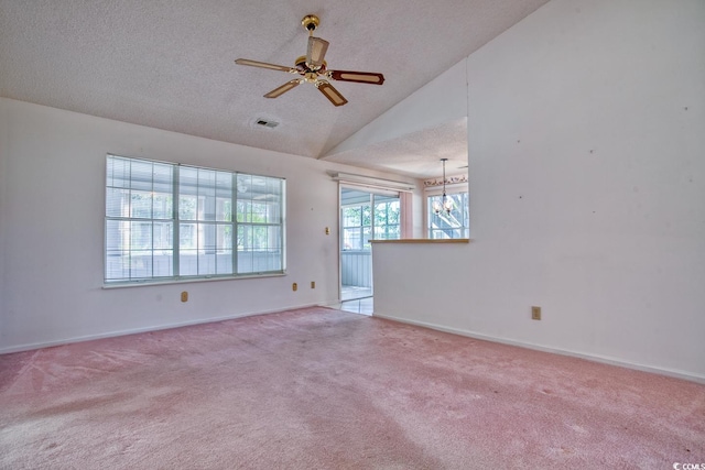 802 Mockingbird Ct, Murrells Inlet, SC 29576 - empty room with baseboards, a ceiling fan, carpet flooring, and lofted ceiling
