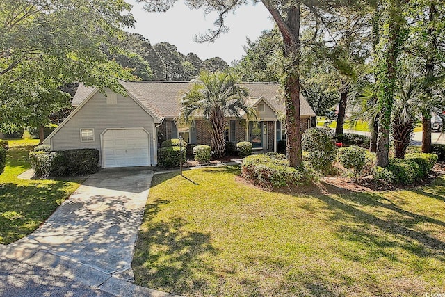 802 Mockingbird Ct, Murrells Inlet, SC 29576 - view of front facade with driveway, a front yard, and a garage