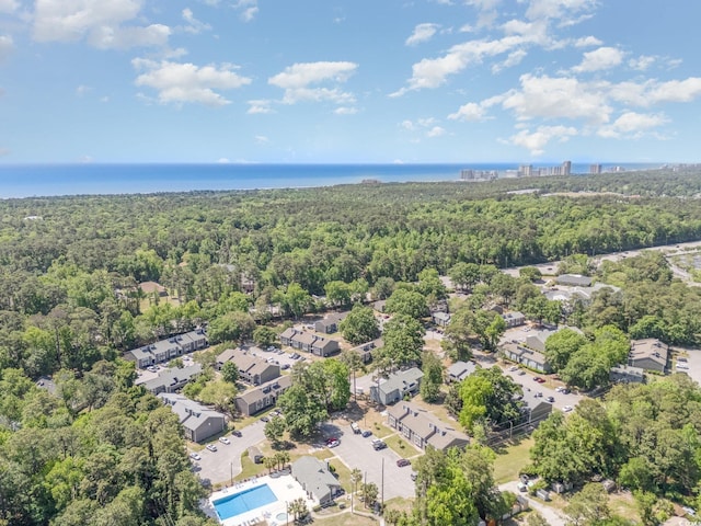 drone / aerial view with a view of trees