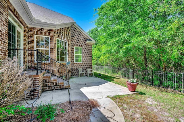 view of patio featuring a fenced backyard