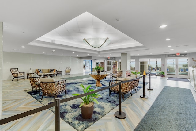 community lobby featuring recessed lighting