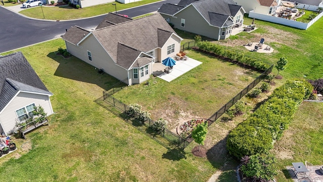 aerial view featuring a residential view